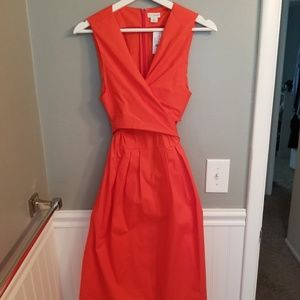 Orange J Crew Wrap Dress